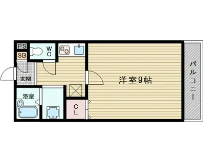 シエテ淡路(1K/1階)の間取り写真