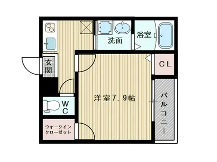 大阪市今里筋線 だいどう豊里駅 徒歩7分 3階建 築7年(1K/2階)の間取り写真