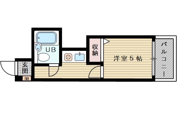 スタンドアップ下新庄(1K/5階)の間取り写真