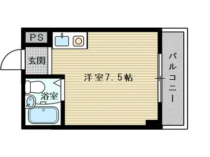 エクセレント上新6(ワンルーム/4階)の間取り写真