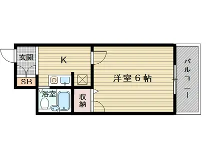 おおさか東線 ＪＲ淡路駅 徒歩12分 10階建 築34年(1K/8階)の間取り写真