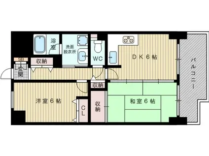 カサ・デル・フィオーレ(2DK/4階)の間取り写真