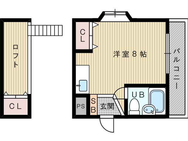 ドミールKAMO(ワンルーム/3階)の間取り写真