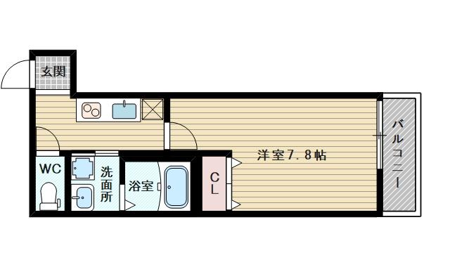 フジパレス下新庄駅東Ⅱ番館(1K/2階)の間取り写真