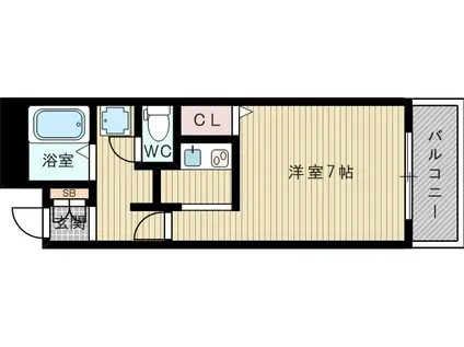 ポートラセーヌ(1K/4階)の間取り写真