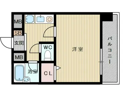 東海道本線 新大阪駅 徒歩7分 10階建 築28年(1K/10階)の間取り写真