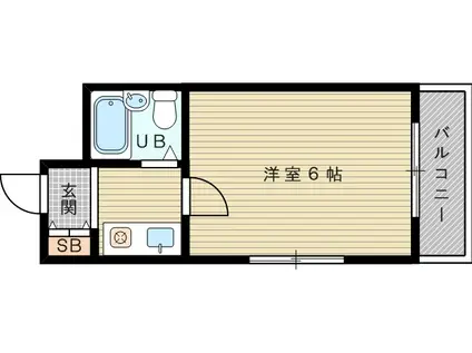 メゾンガロパン1(ワンルーム/3階)の間取り写真