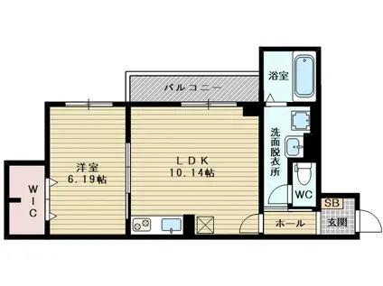 クレスト(1LDK/1階)の間取り写真