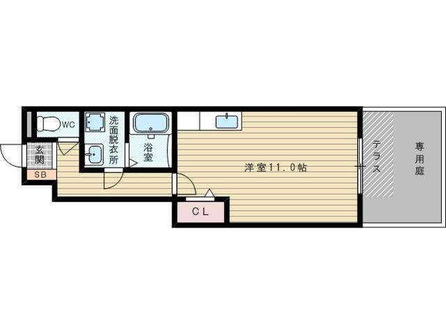 セジュール未来(ワンルーム/1階)の間取り写真