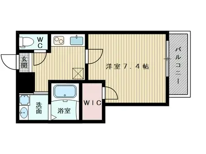大阪市今里筋線 瑞光四丁目駅 徒歩6分 3階建 築5年(1K/2階)の間取り写真