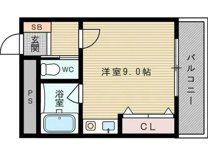 シンプルコート(ワンルーム/2階)の間取り写真