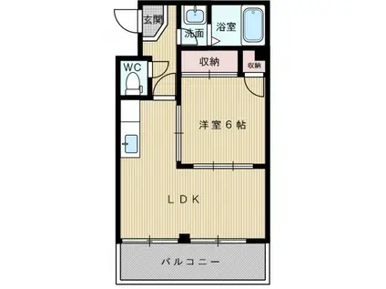 ハイツカーム(1LDK/2階)の間取り写真