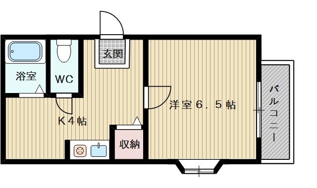 ハイクレスト橋本2(1DK/3階)の間取り写真