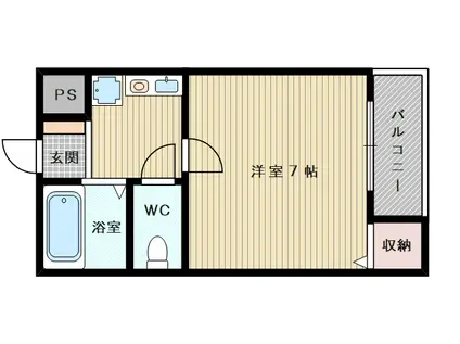 パラス2番館(1K/2階)の間取り写真