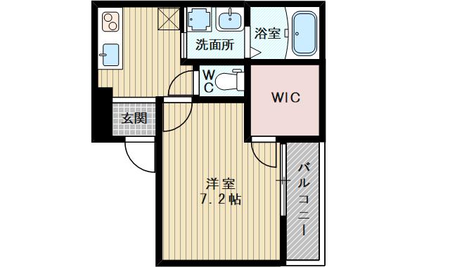 フジパレス上新庄西(1K/1階)の間取り写真