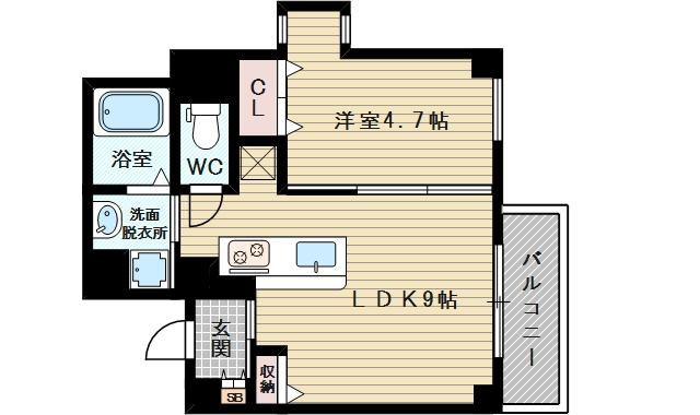 イーストコア新大阪(1LDK/2階)の間取り写真