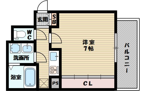 アルカンシエル イースト(1K/2階)の間取り写真