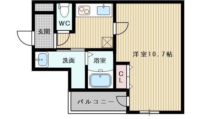 フジパレス瑞光Ⅶ番館(1K/1階)の間取り写真