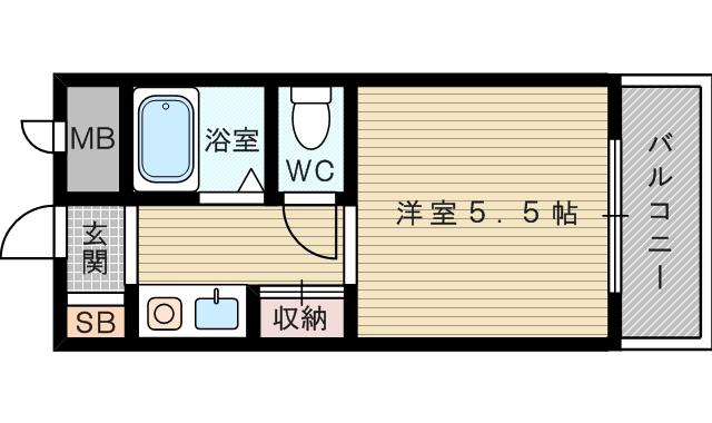 サンライト上新庄(1K/2階)の間取り写真