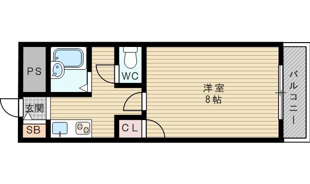 アムール上新庄(1K/1階)の間取り写真