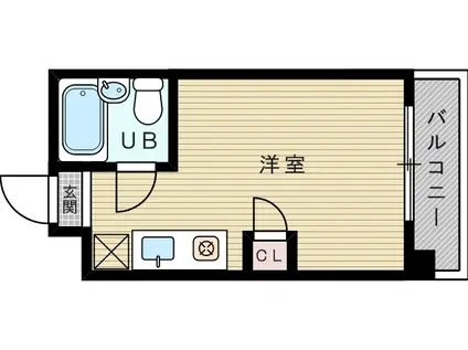 大阪市今里筋線 瑞光四丁目駅 徒歩7分 5階建 築38年(ワンルーム/2階)の間取り写真