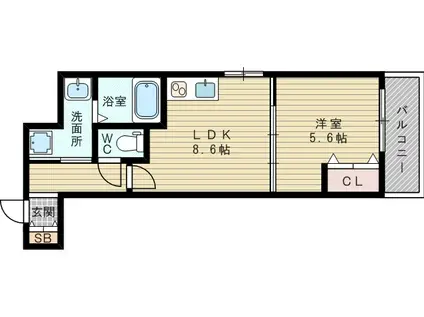 フジパレス瑞光12番館(1LDK/2階)の間取り写真