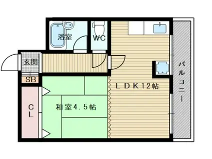 丸忠ビル(1LDK/4階)の間取り写真