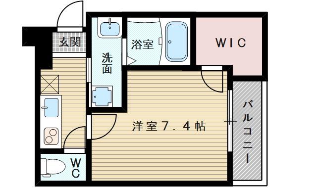フジパレス豊里中央公園Ⅰ番館(1K/2階)の間取り写真
