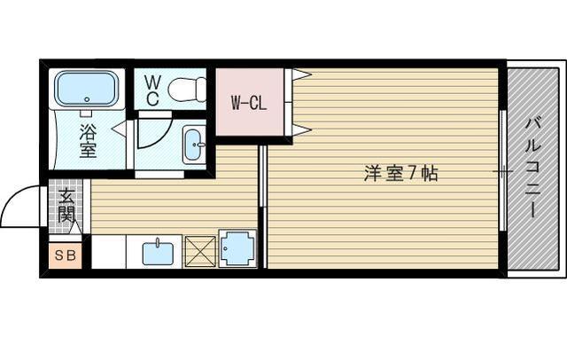 ワイズ・フォートレス(1K/2階)の間取り写真