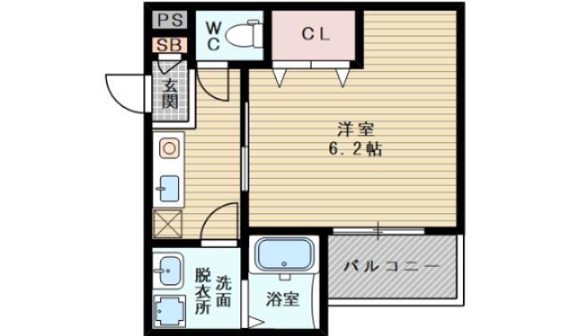 REGIA OSAKA CITY KOMATSU(1K/3階)の間取り写真