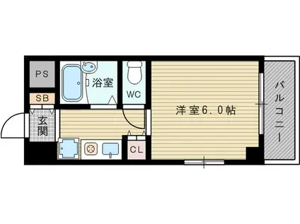 シャネル新大阪(1K/5階)の間取り写真