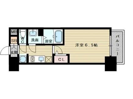 ARTIZA新大阪D.C(1K/2階)の間取り写真