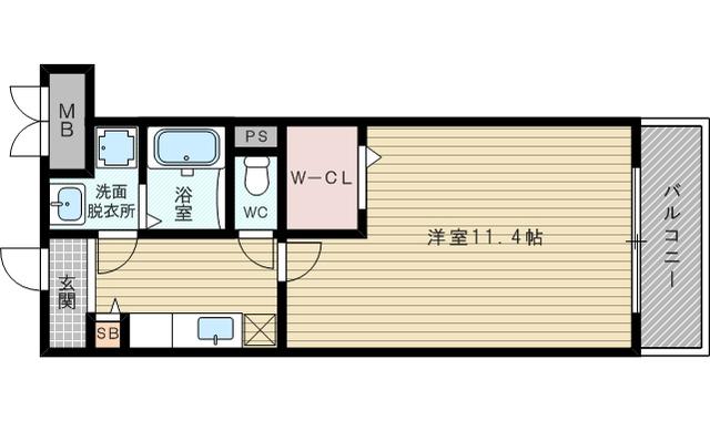 阪急電鉄千里線 下新庄駅 徒歩4分 4階建 築18年(1K/2階)の間取り写真