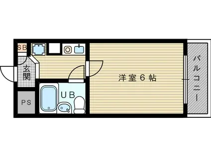 ICHIEI(1K/6階)の間取り写真