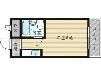 淡路エンビィハイツ(ワンルーム/1階)の間取り写真