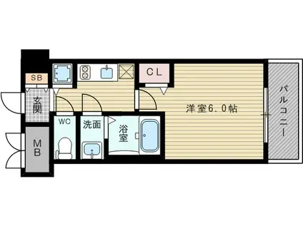 プレサンス新大阪ザシティ(1K/1階)の間取り写真