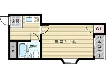 阪急電鉄京都線 崇禅寺駅 徒歩4分 5階建 築38年(1K/5階)の間取り写真