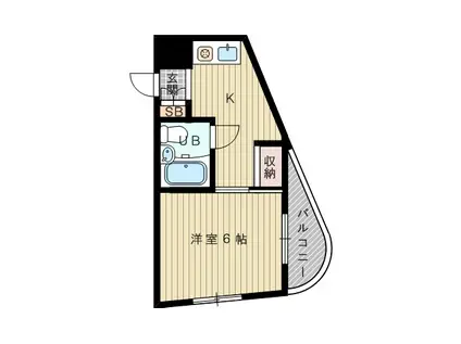 浜本ビル(1DK/4階)の間取り写真