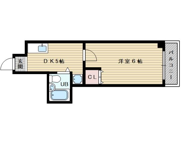 センチュリー新大阪(1DK/8階)の間取り写真