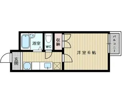 エスポワール大桐(1K/1階)の間取り写真