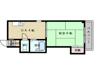 ハイツフローレス(1DK/1階)の間取り写真