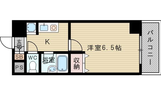 おおきに新大阪駅前サニーアパートメント(1K/9階)の間取り写真