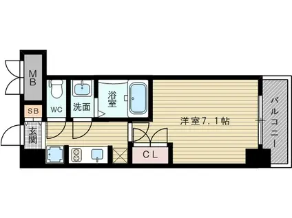 S-RESIDENCE新大阪駅前(1K/6階)の間取り写真