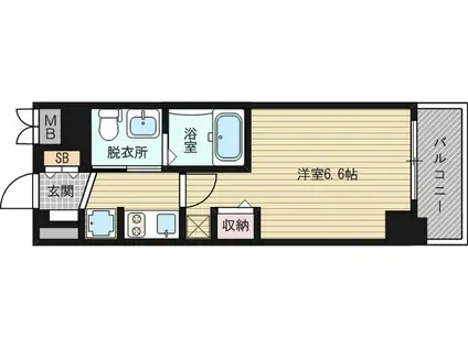 エステムコート新大阪9グランブライト(1K/7階)の間取り写真