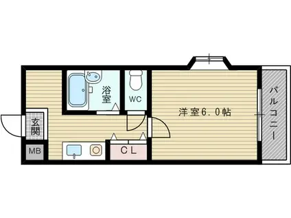 ローレルハイツウエハラ(1K/5階)の間取り写真