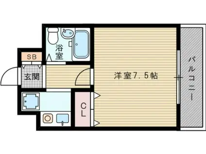 シャトレ下新庄(1K/4階)の間取り写真