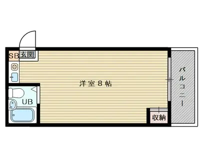 阪急電鉄京都線 相川駅 徒歩6分 4階建 築36年(ワンルーム/4階)の間取り写真
