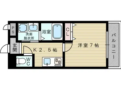 パーラム淡路(1K/4階)の間取り写真