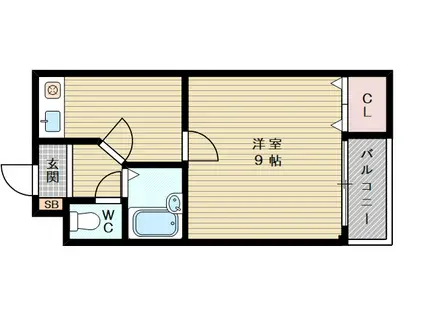 モリトモハイツ(1K/3階)の間取り写真