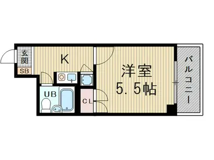 トーカン東淀川キャステール(ワンルーム/8階)の間取り写真